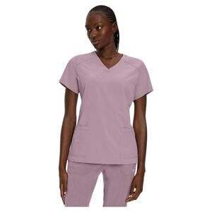 BNWOT White Cross Fit Women's Short Sleeve Scrub Top Mauve Shadows XS